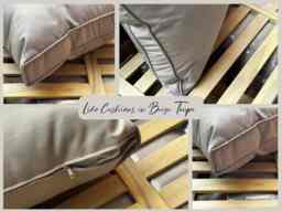 Wooden Garden Furniture Set Outdoor Lounge Sofa Chairs Coffee Table Beige Taupe Cushions Premium 4 Seater - Lido - thumbnail 4