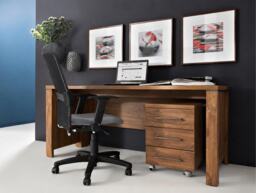 Office Desk with Pedestal Drawers 160cm Desk and Under Desk Storage Mobile Unit Medium Oak Effect - Gent