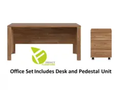 Office Desk with Pedestal Drawers 160cm Desk and Under Desk Storage Mobile Unit Medium Oak Effect - Gent - thumbnail 2