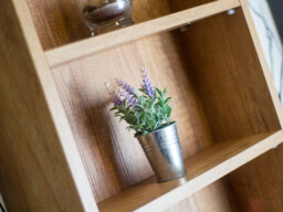 Bathroom Wall Cabinet Classic Wall Mounted Bathroom Open Shelf Unit Oak Finish Slimline 400mm - Classic Oak - thumbnail 2