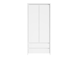 White Double Wardrobe Modern Two Door Bedroom Storage with Drawers Handleless Design - Kaspian - thumbnail 4