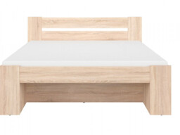 King Size Bed Frame with Storage Shelves Sonoma Oak Solid Wooden Euro 160cm Slats - Nepo - thumbnail 4