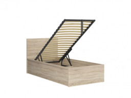 Ottoman Single Bed and Bedside Cabinet Set Euro 90cm Gas Lift Up Storage Bed Sonoma Oak Effect - Tetrix and Nepo - thumbnail 3