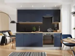 800mm Kitchen Wall Unit Midnight Blue Cabinet Cupboard Dark Navy Slab Door - Nora - thumbnail 3