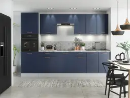 800mm Kitchen Wall Unit Midnight Blue Cabinet Cupboard Dark Navy Slab Door - Nora - thumbnail 2