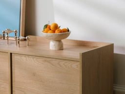 Extra Large Sideboard 200cm Wide Cabinet 4 Door Storage Unit White Washed Light Oak Handleless - Japandi - thumbnail 3