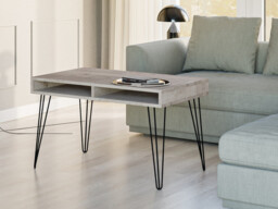 Living Room Furniture Set Coffee Table Console Table TV Unit Hairpin Metal Legs Grey Oak Effect - Mare - thumbnail 4