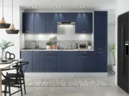 400mm Larder Unit Midnight Blue Tall Kitchen Cupboard Slim Narrow Pantry Cabinet Dark Navy Storage - Nora - thumbnail 2