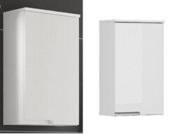 Bathroom Wall Cabinet Slim Storage Unit 1 Door Handless Cupboard White Gloss - Spice - thumbnail 4