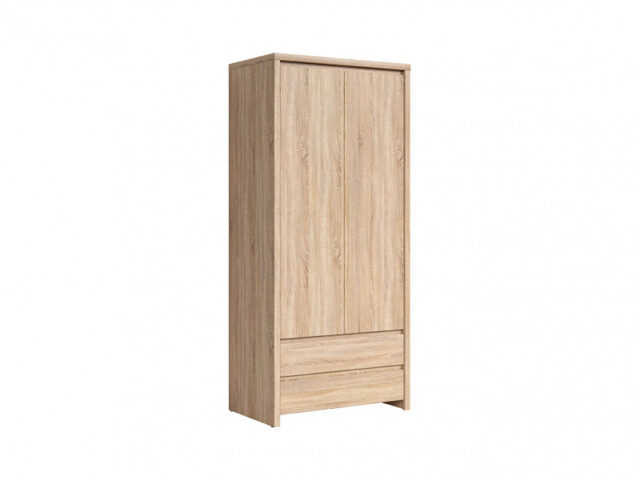 Two Door Wardrobe Light Wood Sonoma Oak with Drawers - Kaspian - image 1