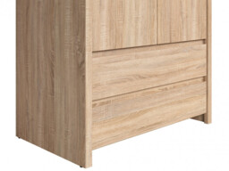 Two Door Wardrobe Light Wood Sonoma Oak with Drawers - Kaspian - thumbnail 4