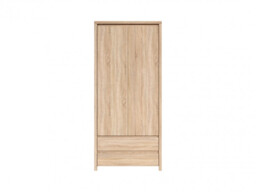Two Door Wardrobe Light Wood Sonoma Oak with Drawers - Kaspian - thumbnail 2