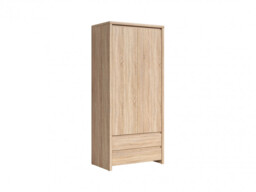 Two Door Wardrobe Light Wood Sonoma Oak with Drawers - Kaspian - thumbnail 1