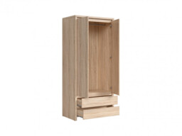 Two Door Wardrobe Light Wood Sonoma Oak with Drawers - Kaspian - thumbnail 3