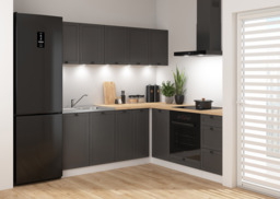 Kitchen Wall Cabinet 500mm Unit Modern Cupboard 50cm 1 Door Shaker Dark Grey - Junona - thumbnail 2