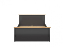 Double Bed with Storage Drawer Bedframe with Wooden Slats Dark Grey and Oak Shaker Modern Country - Hesen - thumbnail 4