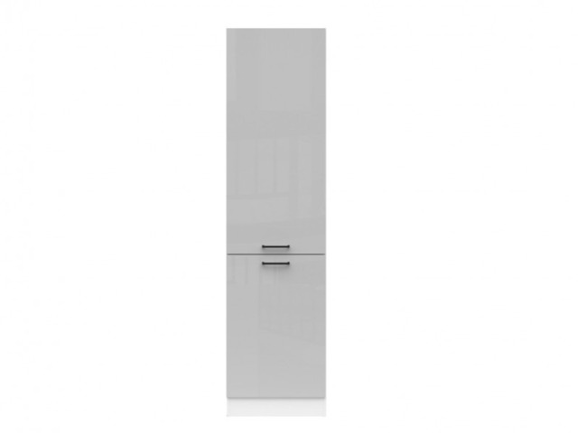 Tall Larder Kitchen Cabinet Pantry 500mm Freestanding Cupboard Unit 50cm Right Grey Gloss - Junona - image 1