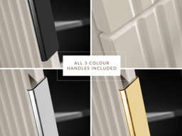 Beige Bathroom Sink Cabinet Vanity Unit with Countertop Basin 600mm Fluted Cashmere Wall Hung Floating Drawers Adel - thumbnail 2