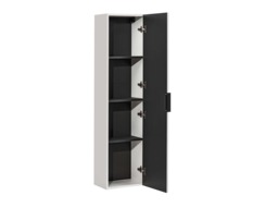 Tall Bathroom Cabinet White Slim Narrow Storage Unit Ribbed Fluted Door Floating Furniture - Adel - thumbnail 6