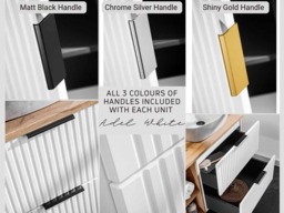 Tall Bathroom Cabinet White Slim Narrow Storage Unit Ribbed Fluted Door Floating Furniture - Adel - thumbnail 3