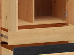 Double Wardrobe 2 Doors 2 Drawers Bedroom Hallway Artisan Oak / Burnt Board Effect with LEDs - Ostia - thumbnail 6