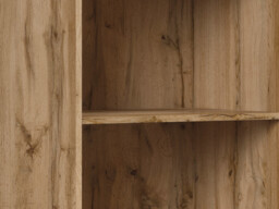 Modern Tall Narrow Bookcase Open Shelf Cabinet Storage Unit Riviera Oak - Zele - thumbnail 4