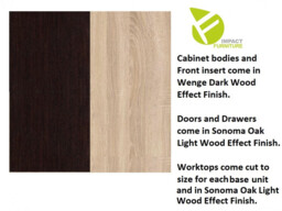 Kitchen Corner Cabinets Set of 12 Base Wall Larder Units L Shaped 480cm Wenge / Sonoma Oak Effect - Junona - thumbnail 3