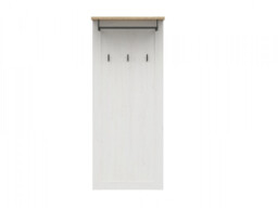 Coat Hooks with Shelf Hallway Wall Panel Hanging Rail Scandi White Pine and Oak Effect - Loksa - thumbnail 4
