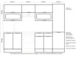 Kitchen Cabinets 7 Unit Set with 600 Larder Cupboard Modern DIY Set 280cm Light Grey Gloss - Star - thumbnail 3