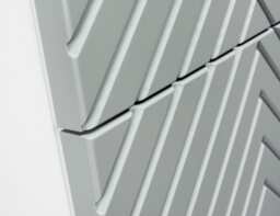 Wall Bathroom Cabinet Tall Storage Shelving Unit Ribbed Fluted Soft Green Brushed Gold Handles - Cara - thumbnail 3