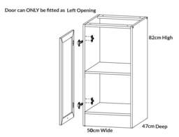 500mm Kitchen Base Unit Cabinet Left Door 50cm Cupboard Dark Wood Wenge/Oak Effect Junona - thumbnail 3