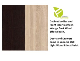500mm Kitchen Base Unit Cabinet Left Door 50cm Cupboard Dark Wood Wenge/Oak Effect Junona - thumbnail 2