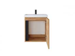 Bathroom Furniture Set 500mm Vanity Unit with Basin Mirror Storage Wall Cabinet Gold Craft Oak – Avir - thumbnail 6