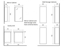 Bathroom Furniture Set: 500mm Vanity Sink Basin Mirror Storage Wall Cabinets Gold Craft Oak – Avir - thumbnail 3