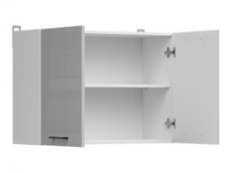 Kitchen Wall Cabinet 800mm Modern 2 Door Cupboard 80cm Unit Light Grey Gloss - Junona - thumbnail 4