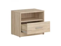 Bedside Cabinet Modern 1 Drawer Side Table Sonoma Oak Light Wood Effect - Nepo - thumbnail 2
