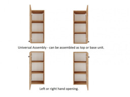 Bathroom Wall Cabinet Tall Wooden Slimline Narrow Cupboard Craft Oak Universal Slim Base Wall Storage Unit - Avir - thumbnail 4