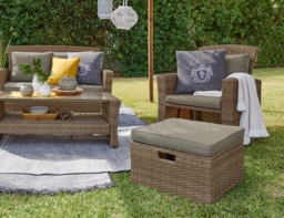 Garden Sofa Set Outdoor Rattan Couch 6 Seater Luxury Patio Sectional Furniture Brown Beige with Storage – Vic - thumbnail 4