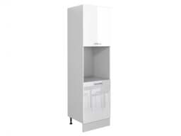 Kitchen Cabinets 9 Unit Scandi Cupboards Tall Oven Housing Set 300cm White High Gloss - Ella - thumbnail 4