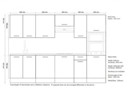 Kitchen Cabinets 9 Unit Scandi Cupboards Tall Oven Housing Set 300cm White High Gloss - Ella - thumbnail 2