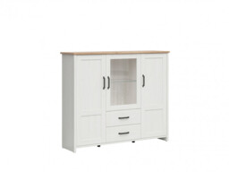 Scandi 4 Item Living Room Furniture Set with Soft Closing and LEDs White Pine/Oak Effect Finish - Loksa - thumbnail 4