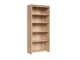 Modern Bookcase Open Shelf Cabinet Tall Shelving Unit Sonoma Oak Light Wood Effect Finish - Kaspian - thumbnail 2