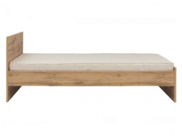 Single Bed Frame with Headboard Wooden Bed Slats 90cm Euro Bed Oak Finish - Zele - thumbnail 2
