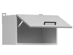 Kitchen Extractor 500mm Housing Lift Up Door Wall Cabinet 50cm Unit Grey Gloss - Junona - thumbnail 3