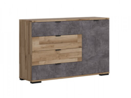 Sideboard with Drawers Modern Storage Cabinet 140cm Light Oak Grey Living Room Bedroom Unit - Arica - thumbnail 3