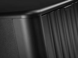 Under Sink Bathroom Cabinet Black Vanity Unit 600mm Countertop Fluted Ribbed Doors Narrow Slimline Design - Nero - thumbnail 6
