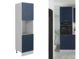 Tall Oven Housing Unit Midnight Blue 600mm Kitchen Cabinet for Single Eye Level Oven Dark Navy - Nora - thumbnail 1