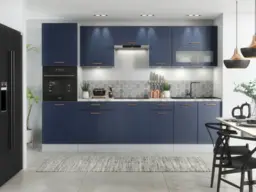 Tall Oven Housing Unit Midnight Blue 600mm Kitchen Cabinet for Single Eye Level Oven Dark Navy - Nora - thumbnail 2