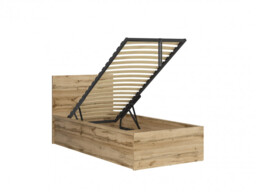 Modern Sturdy Ottoman Euro 90cm Single Bed Frame Gas Lift Up Storage Wotan Oak - Tetrix - thumbnail 3