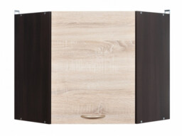 Kitchen Corner Wall Unit 600mm L Shaped Cabinet Dark Wood Wenge Cupboard Sonoma Oak Door - Junona - thumbnail 2